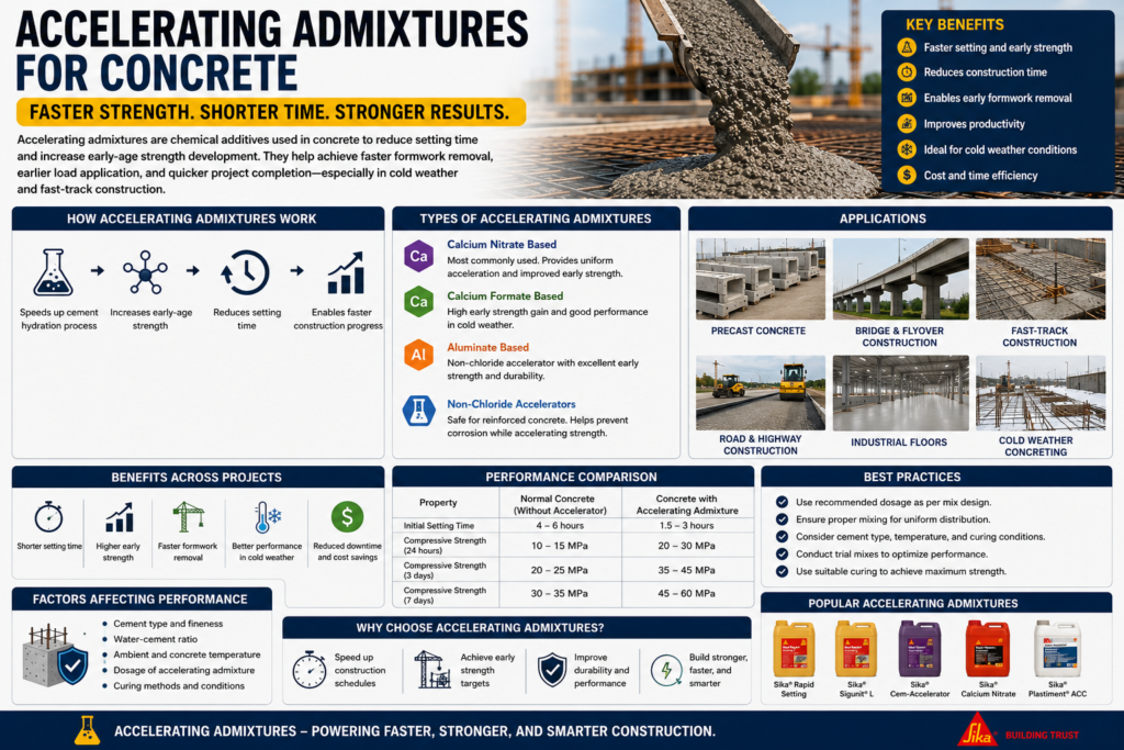 accelerating admixtures for concrete