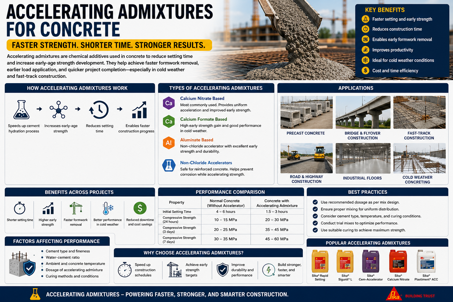 accelerating admixtures for concrete