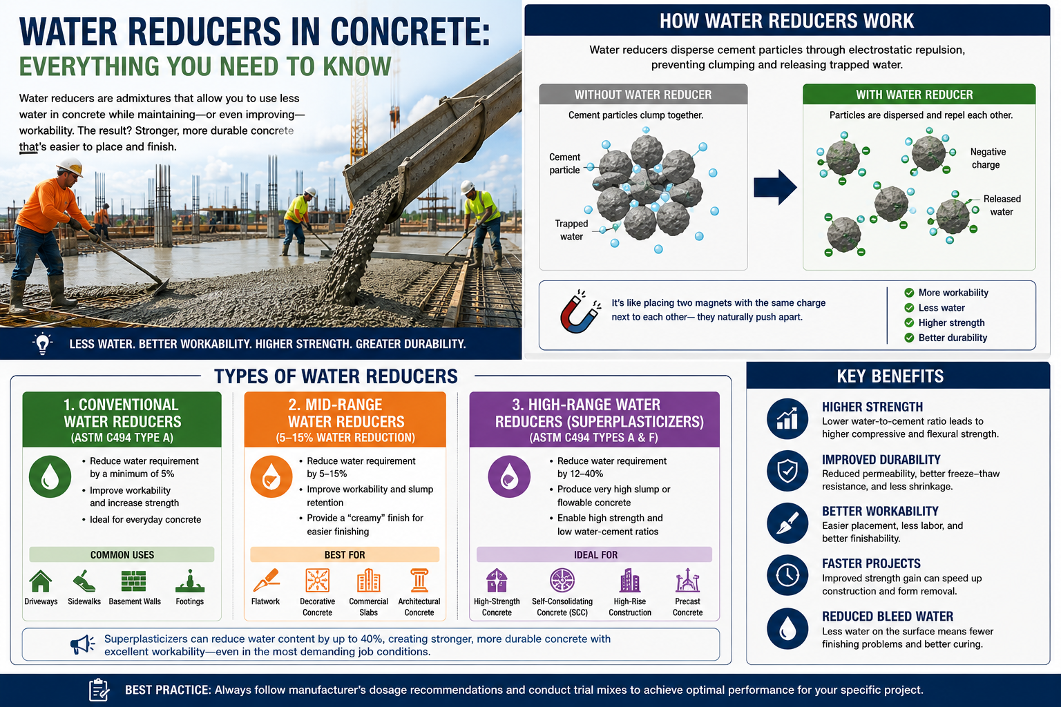 Water Reducers in Concrete: Everything You Need to Know