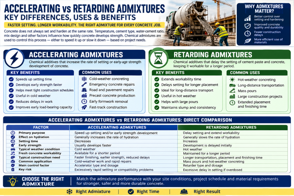 Accelerating Admixtures vs Retarding Admixtures