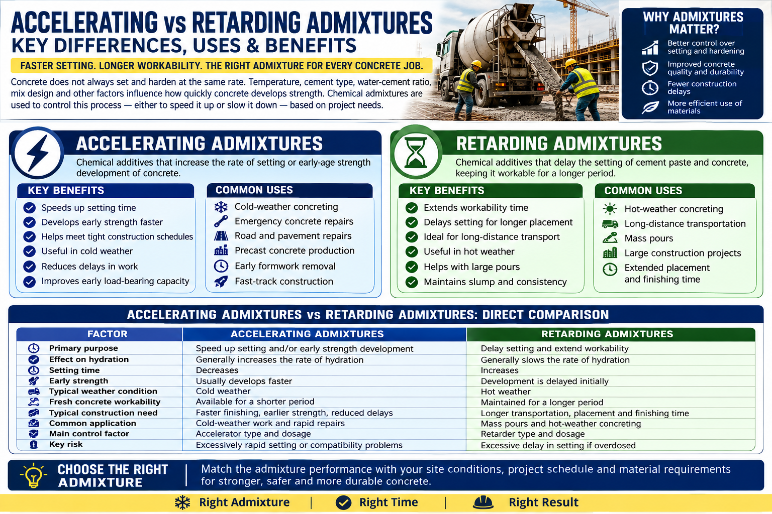 Accelerating Admixtures vs Retarding Admixtures